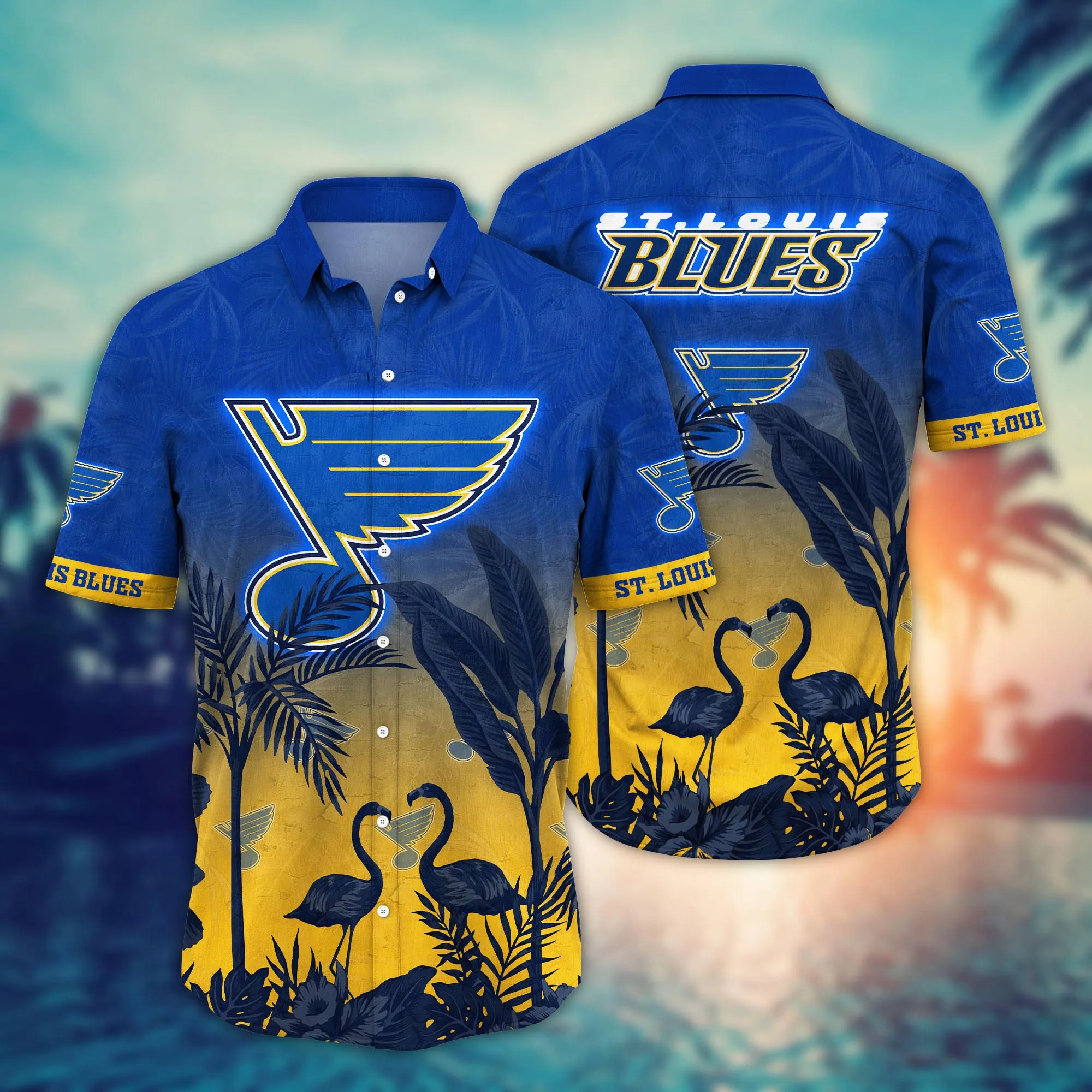 St. Louis Blues Nhl Hawaiian Shirt Sun Dressestime Aloha Shirt