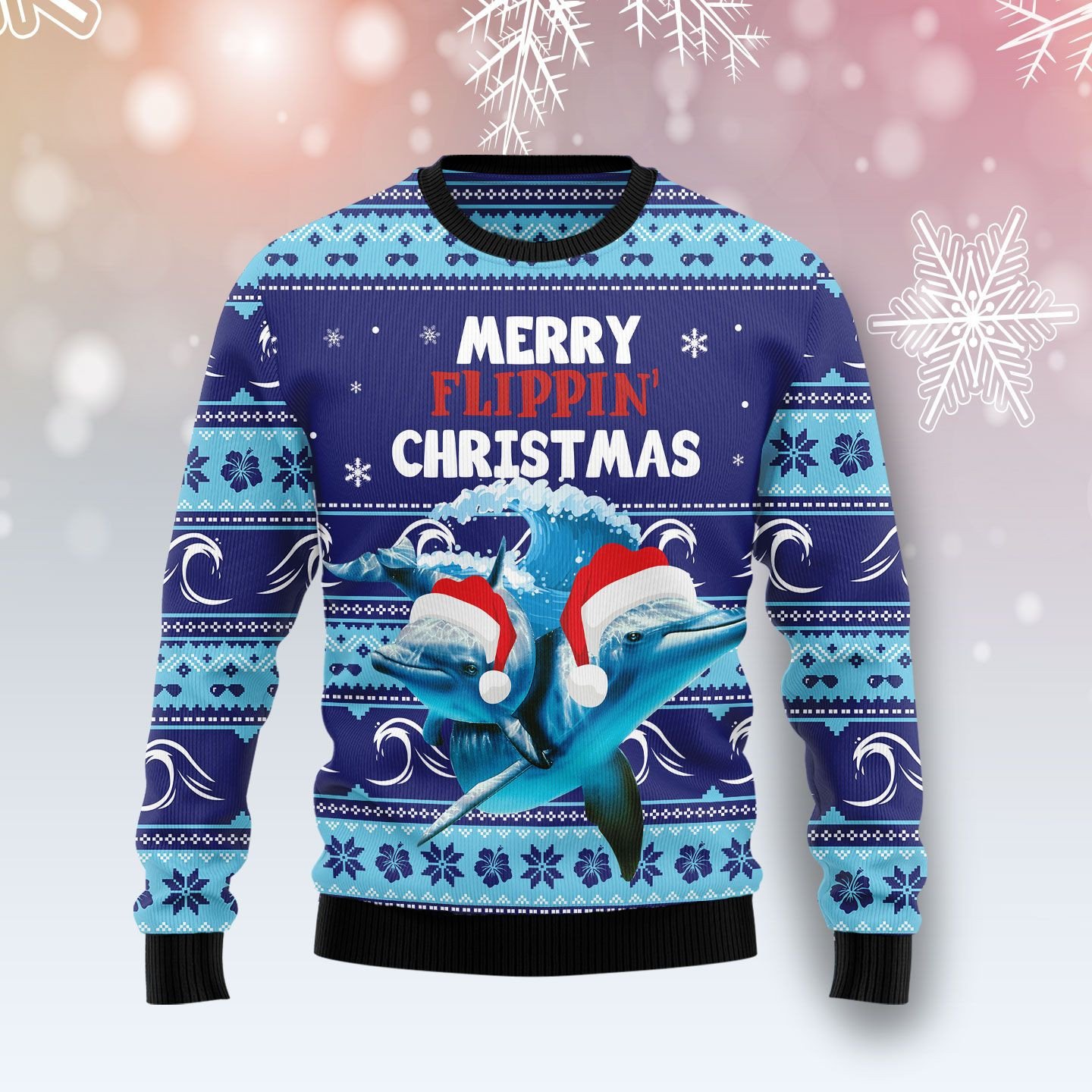 Dolphin Flippin’ Christmas Christmas Wool Sweater