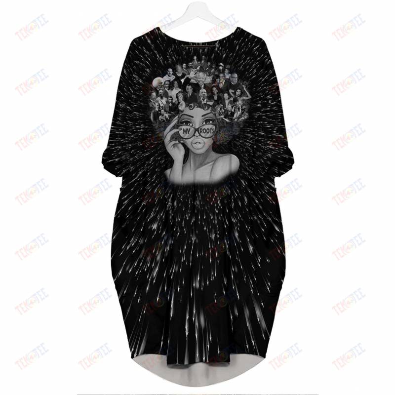 Temotee African Dress 37 – My Roots 3D Dress for Black Girls Afro Girl Shirt African American Woman Gift Idea TMT7257