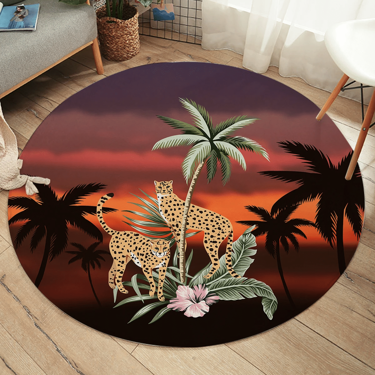 Sunset Leopards Rug Living Home Decor