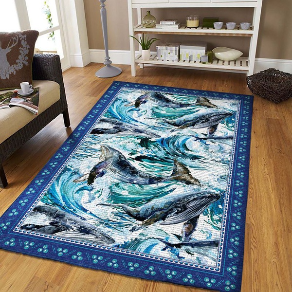 Whale 3 Area Rug Living Room Rug Home Decor Floor Decor VH3