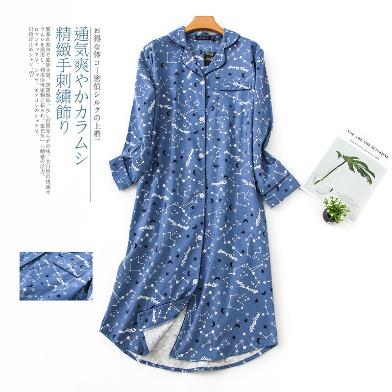 Women Long Sleeve Cotton Flannel Night Gown/sleepwear/sleep Dress/nightshirt Comfortable Chic Long Sleeves 2021 New Hot alx