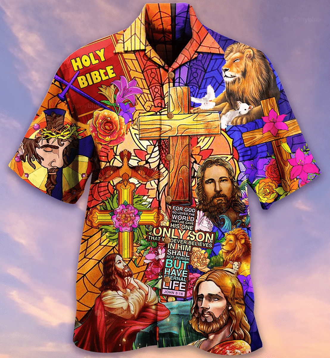 Jesus Lion And Flowers Christian Hawaii Aloha Shirts Dh Ha45713