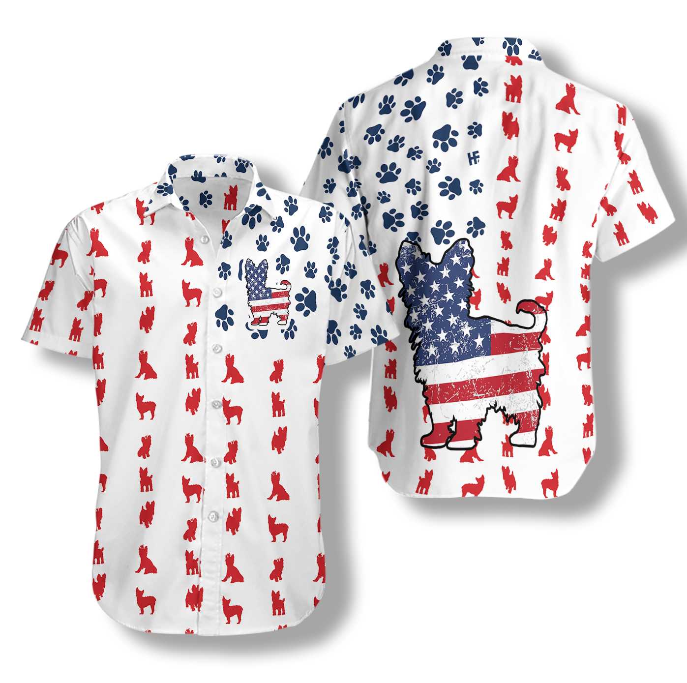 Yorkie American Flag Hawaii Shirt Ha29092