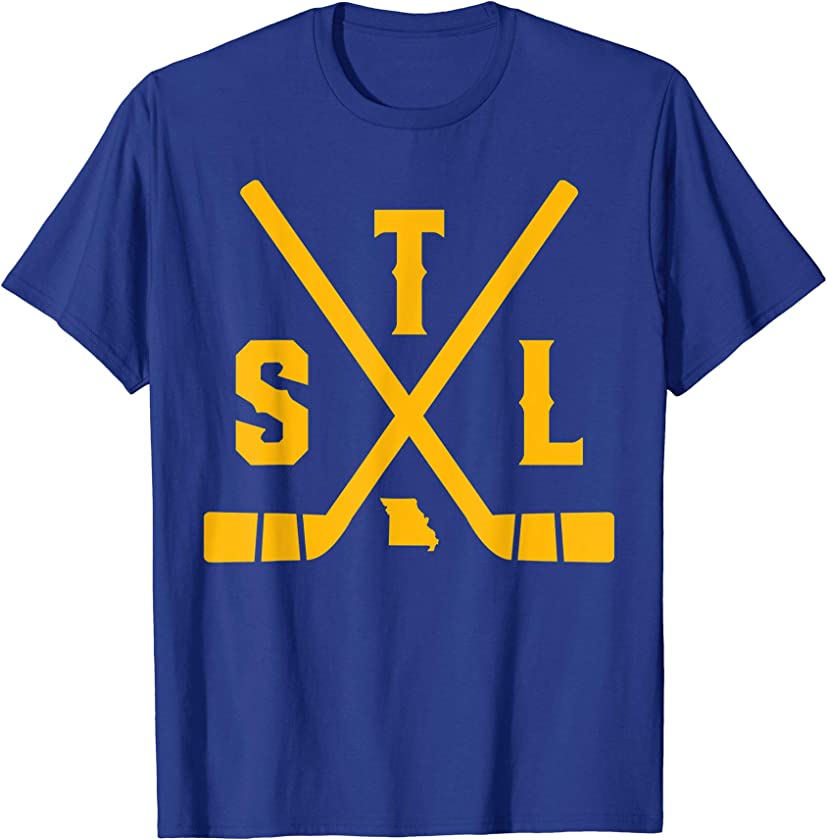 Vintage St. Louis Ice Hockey Sticks State Outline T-Shirt