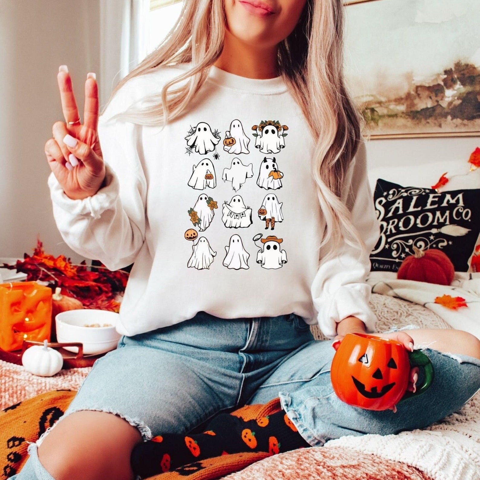 Western Halloween 2D Crewneck Sweatshirt All Over Print Sweatshirt For Women Sweatshirt For Men Sws1297