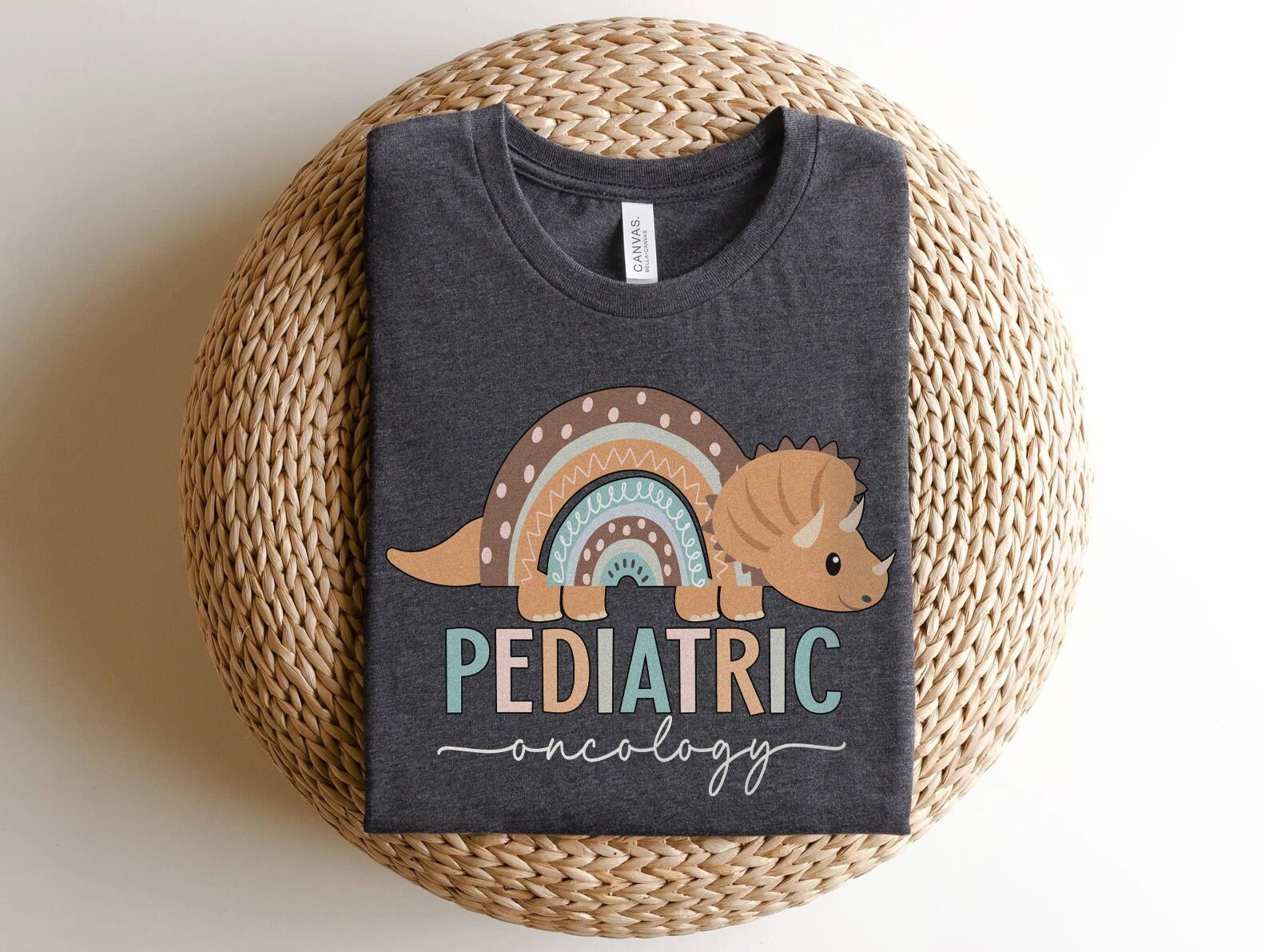 Dinosaur Pediatric Oncology Shirt, Peds Cancer Unit Onc Nurse RN Crew TShirt, Cute Dino Peds Tee Gift for Nurse week Squad T-Shirt Grad Gift