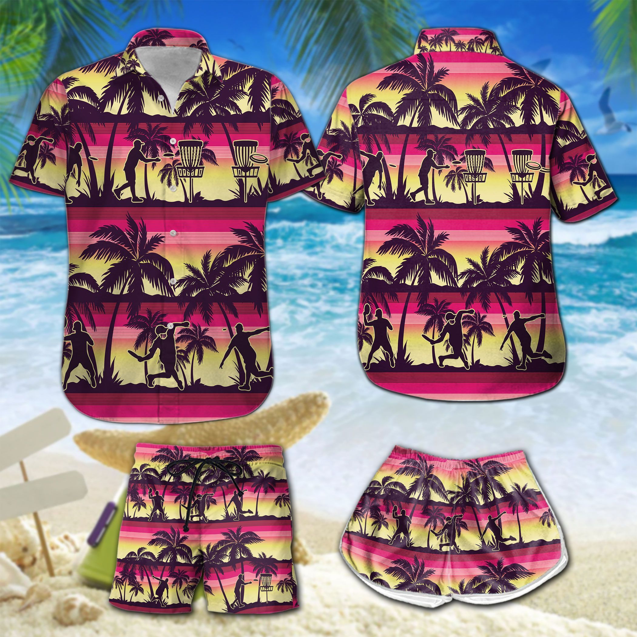 Palm Tree Disc Golf Hawaii Set Summer Holiday Ha1705