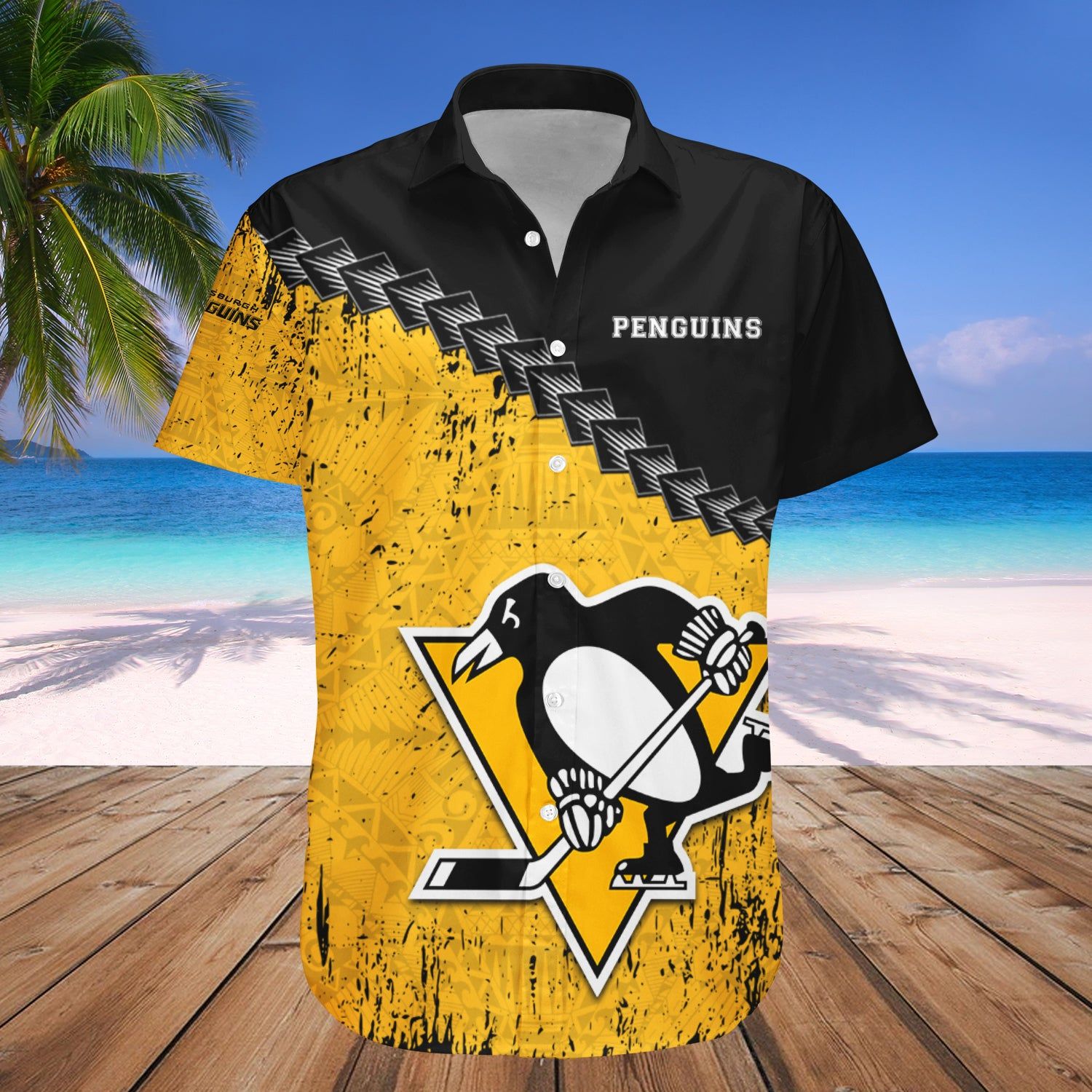 Pittsburgh Penguins Hawaii Shirt Grunge Polynesian Tattoo – Nhl