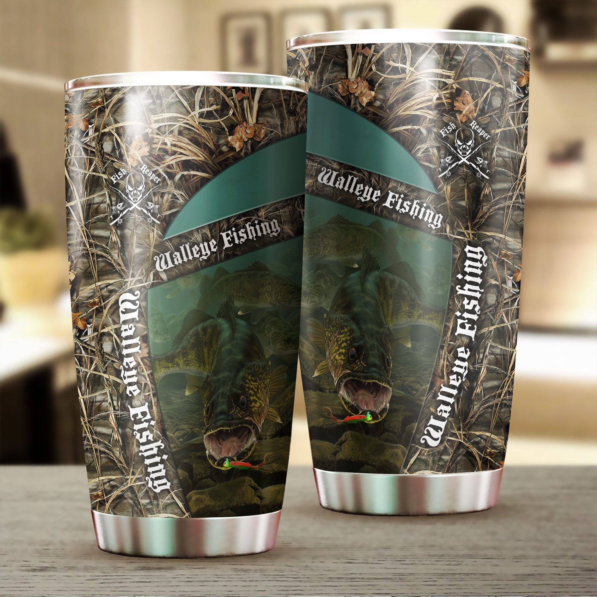 Walleye Fishing Stainless Steel Tumbler Cup 20 oz | Travel Mug | Colorful | TC1835