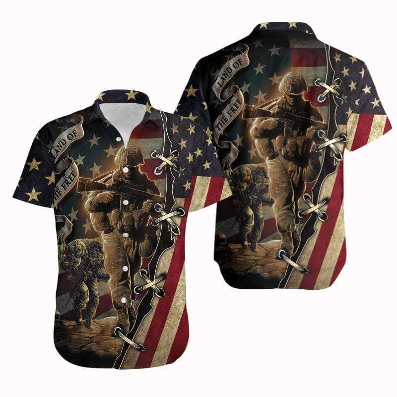 Get Now Soldier Proud Memories Veteran Land Of The Free Hawaii Aloha Shirts Ha22257