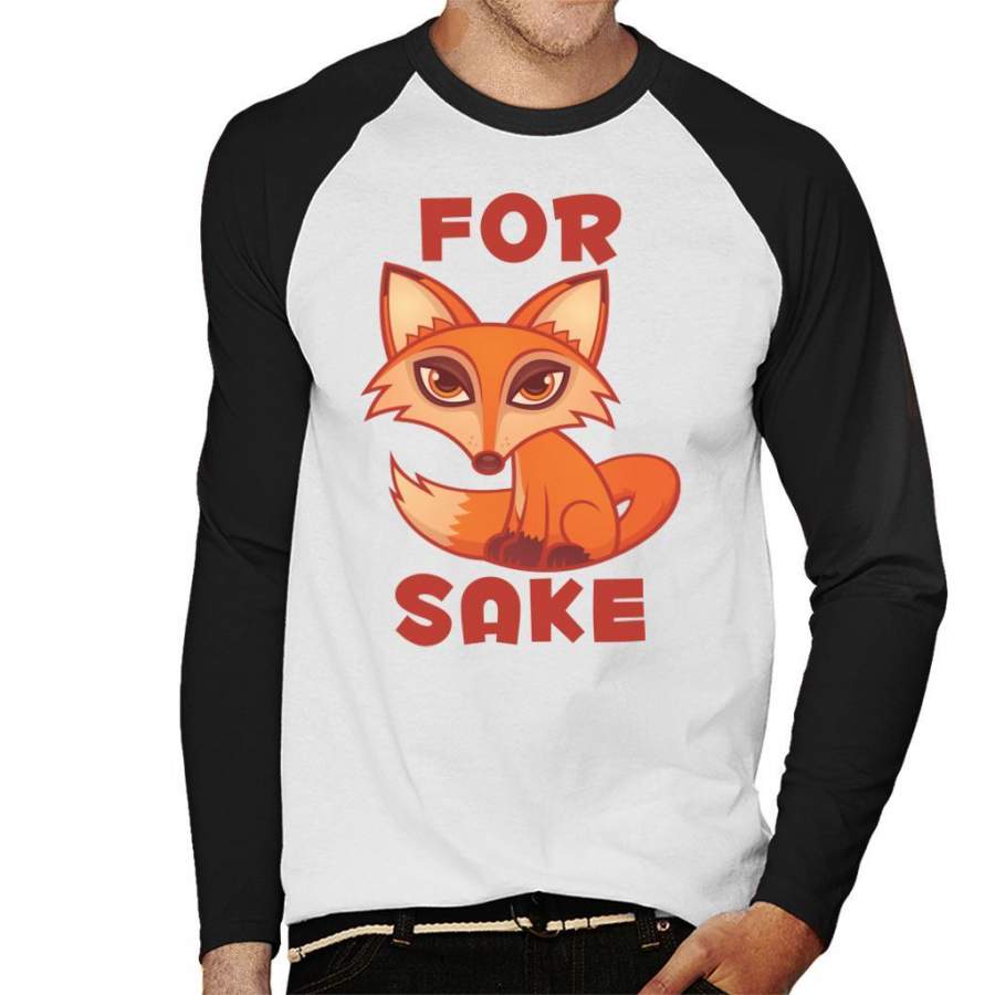 Cute For Fox Sake Men’s Baseball Long Sleeved T-Shirt