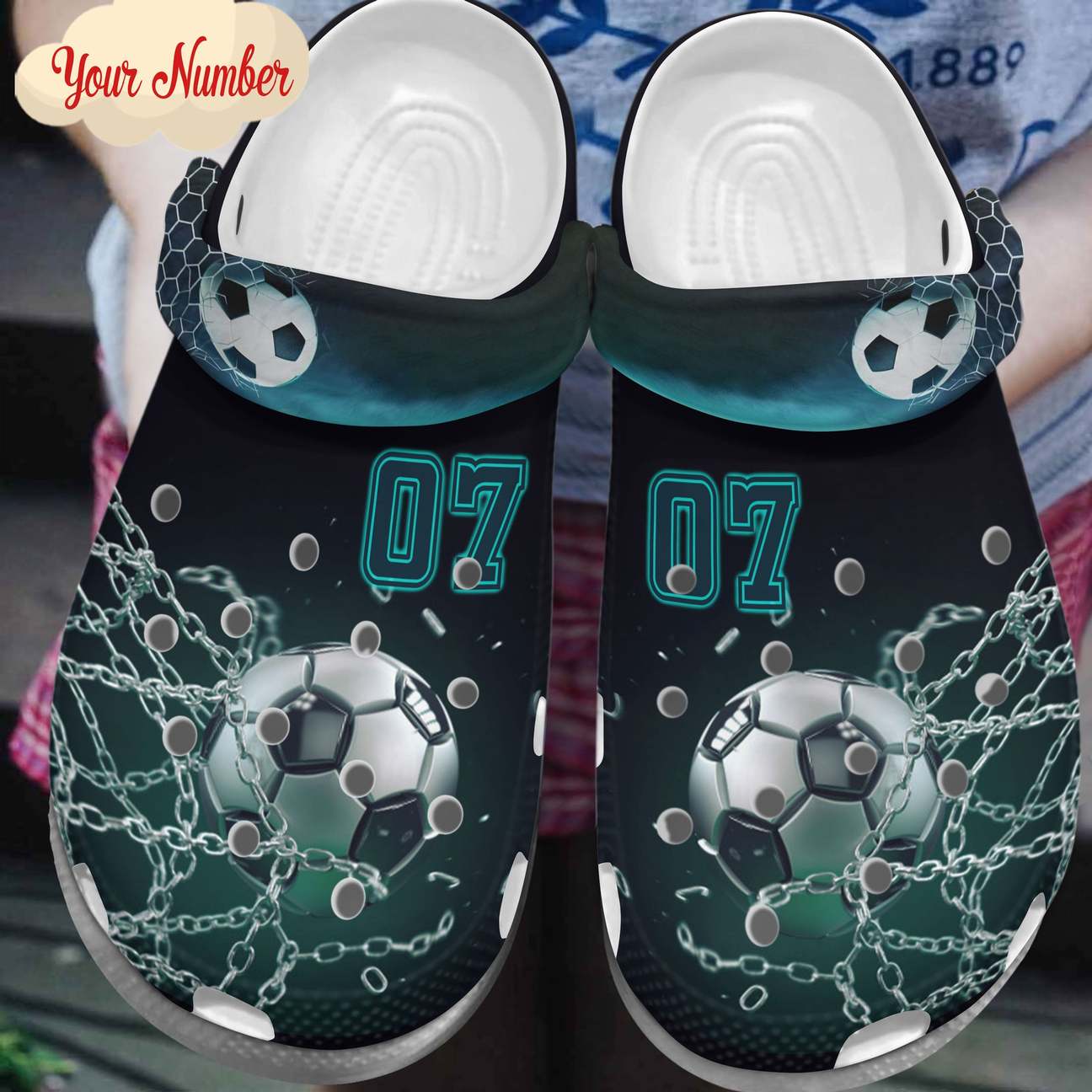 Soccer Personalized Clog, Custom Name, Text, Color, Number Fashion Style For Women, Men, Kid, Print 3D Breaking Free