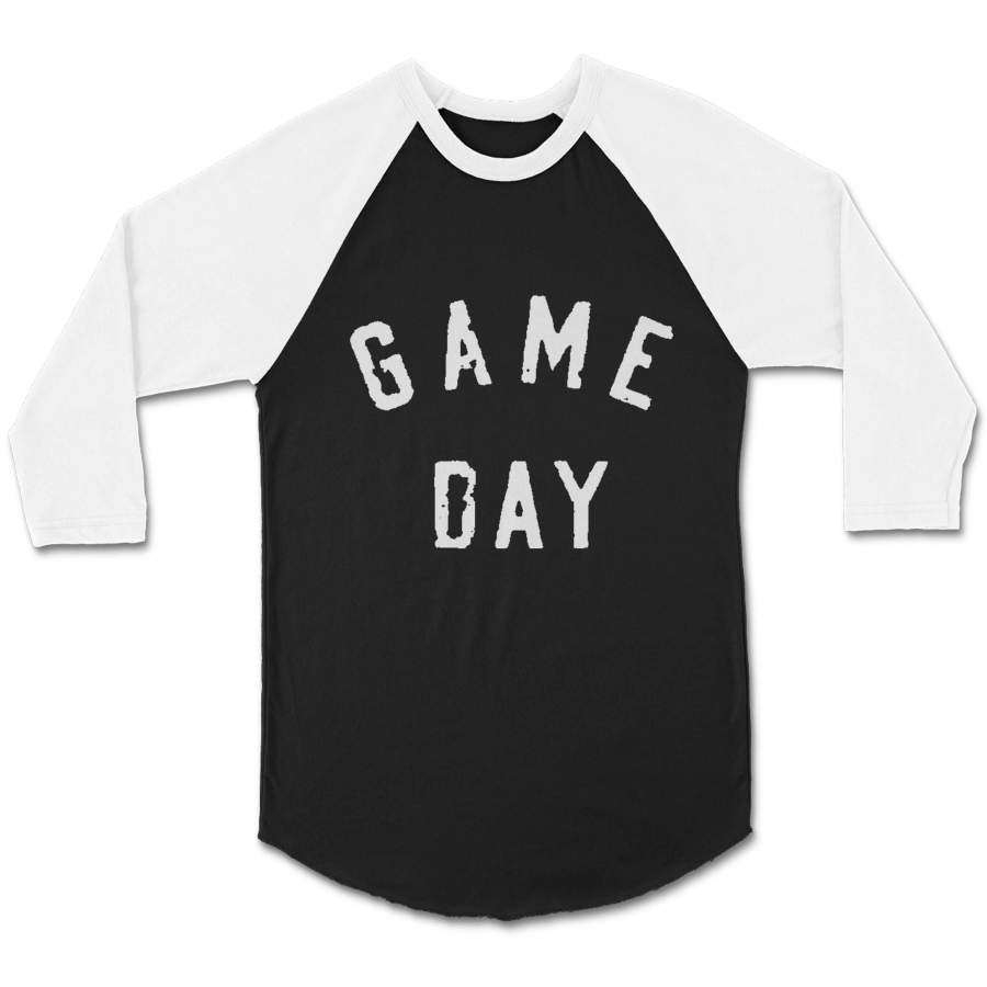 Game Day Retro Vintage Tailgate Graphic CPY Unisex 3/4 Sleeve Baseball Tee T-Shirt