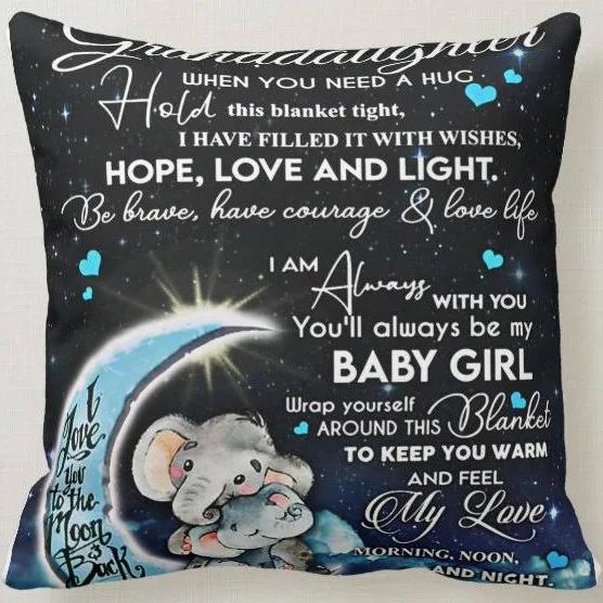 To My Daughter Elephant Birthday Gift, Baby Gift Throw Pillow