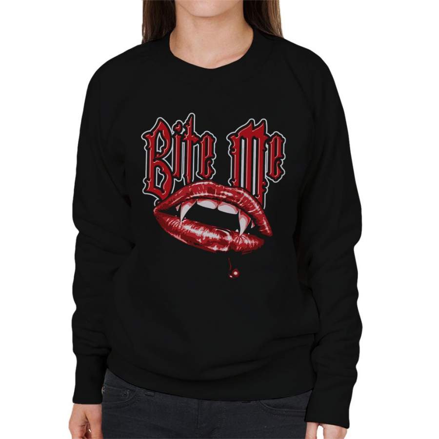 Bite Me Vampire Fangs Women’s Sweatshirt