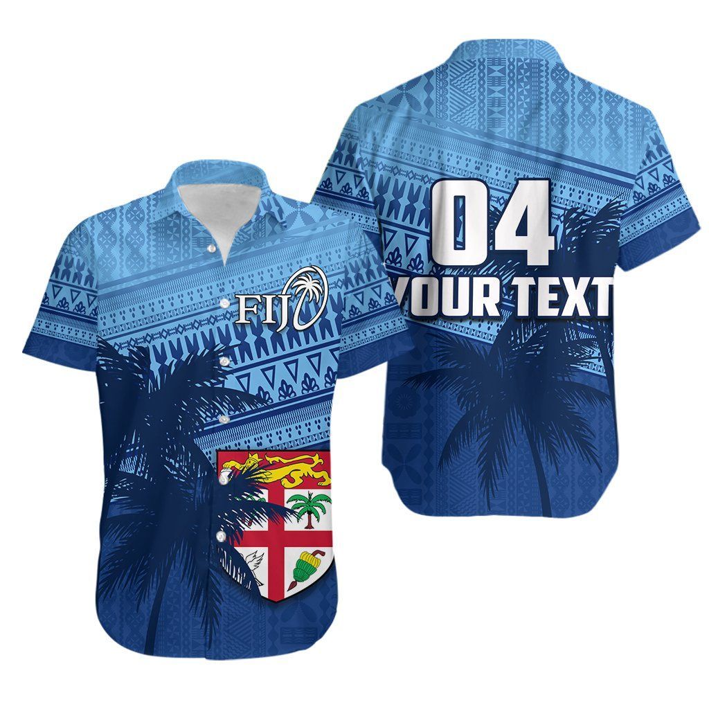 (Custom Personalised)Fiji Rugby Makare And Tapa Patterns Hawaiian Shirt Th4