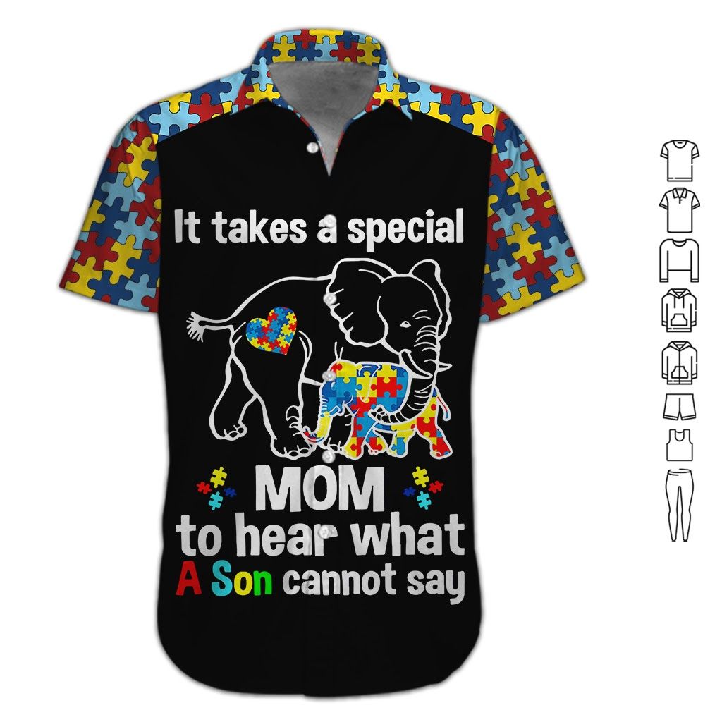 Autism Awareness Shirt – It Takes A Special Mom To See That Signs Of Autism In Toddlers Cannot Say Hawaiian Shirt Summer Hawaiian For Men, Women, Couple