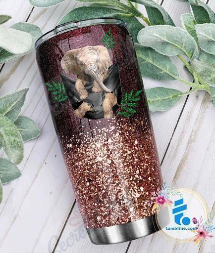 Personalized Cute Elephant Gs-Cl-Ml0104 Stainless Steel Tumbler Customize Name, Text, Number