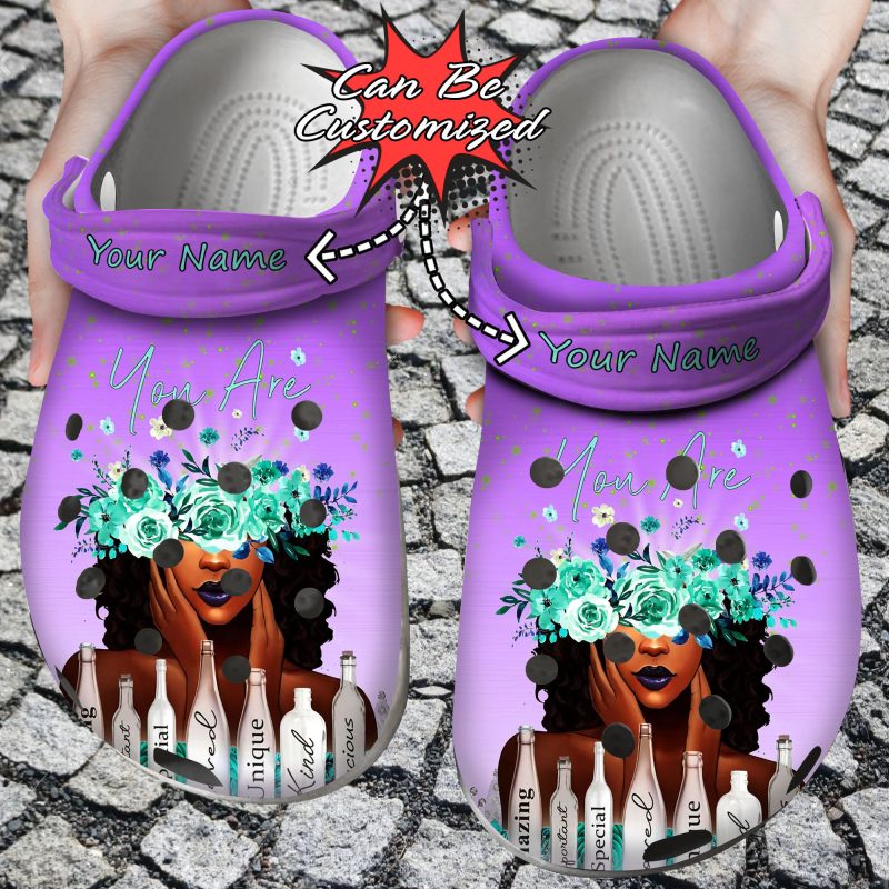 Custom Personalized Black Girl Magic Motivation Clog Shoes