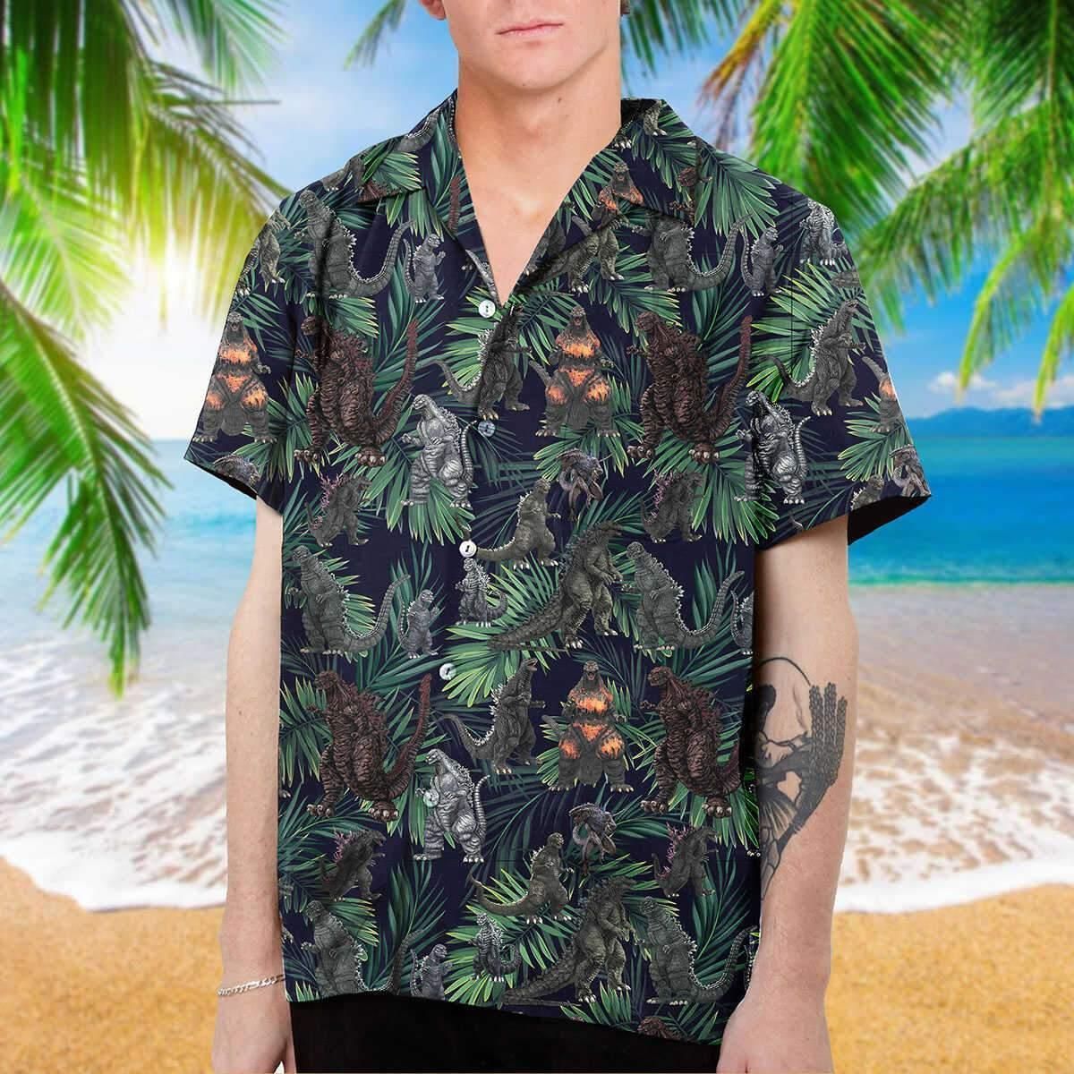 Godzilla Aloha Hawaii Shirt Colorful Short Sleeve Summer Beach Casual For Men And Women Ha106871