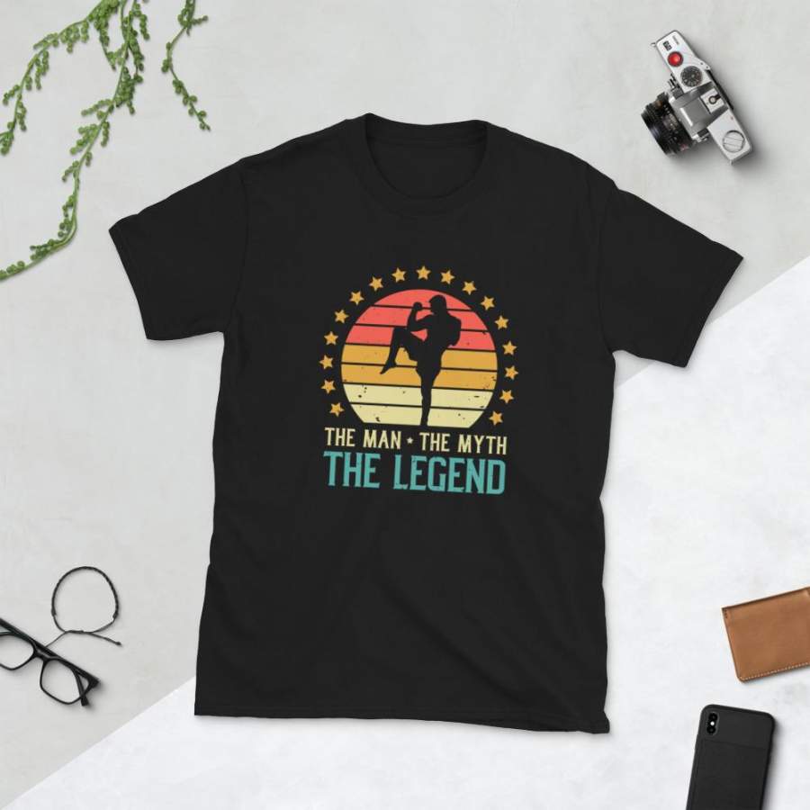 The Man The Myth The MMA Legend T-Shirt Men Vintage Mixed Martial Arts Fighter Shirt Father’s Day Gift BJJ Jiu Jitsu Fan S-3XL Unisex Tee