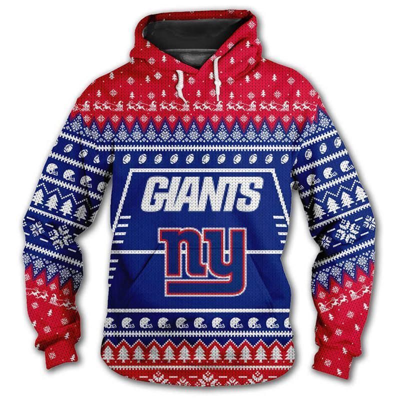 New York Giants 3D Hoodie Christmas Edition