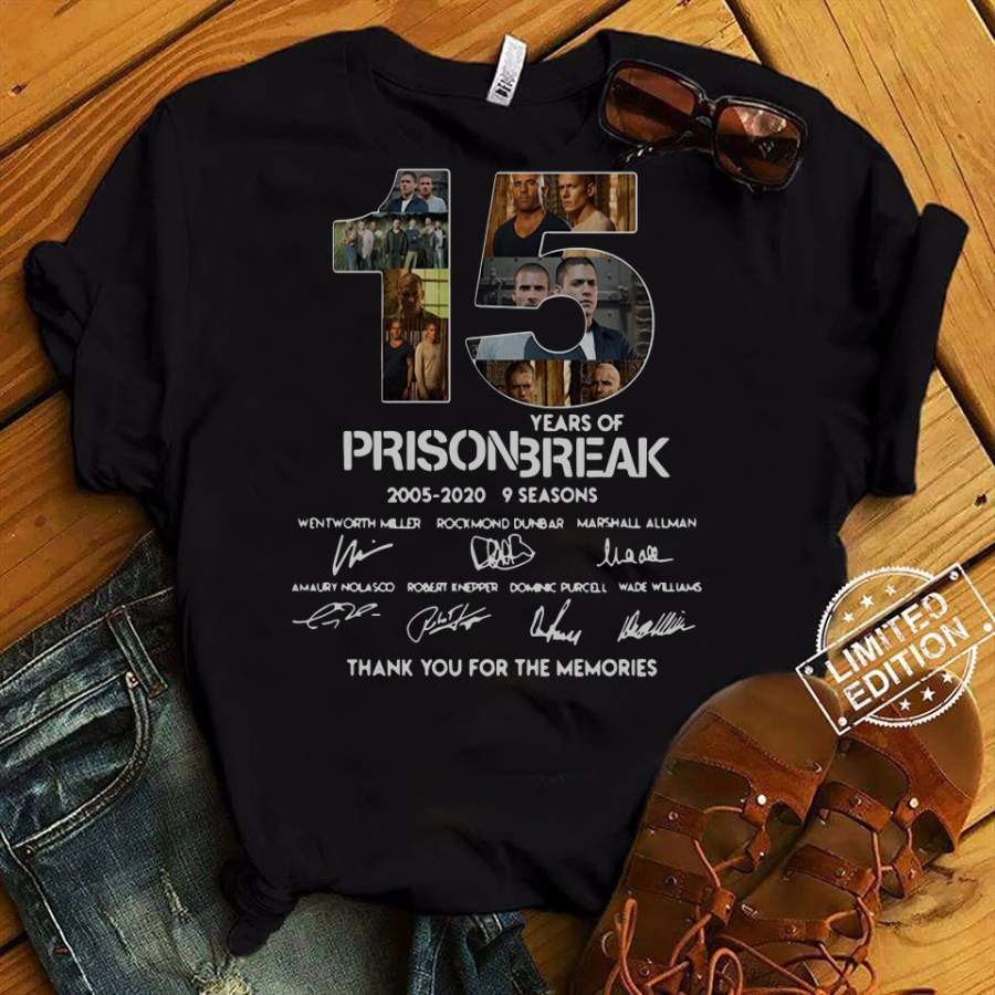 15 Years Of Prison Break 2005 2020 9 Seasons Signature Shirt