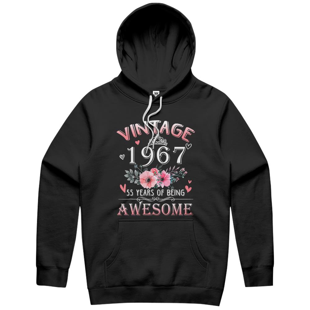 55 Year Old Made In Vintage 1967 55Th Birthday Gifts Women Hoodie