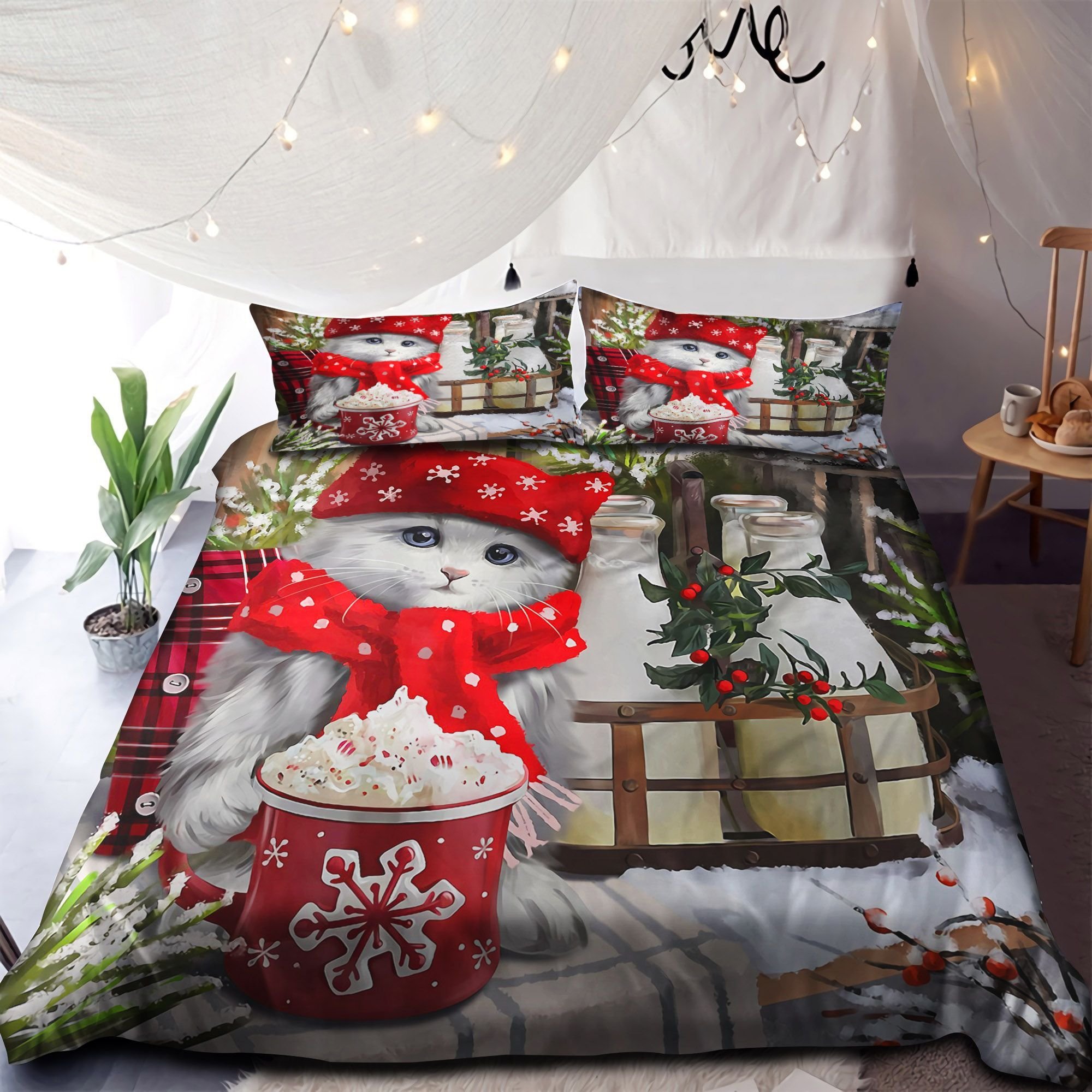 Lovely Kitten Merry Christmas Ni2110073Dt Bedding Set