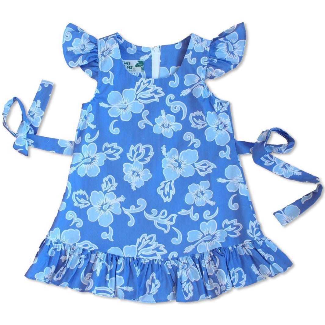 Kailua Blue Hawaii Girl Cotton Dress Ha29201