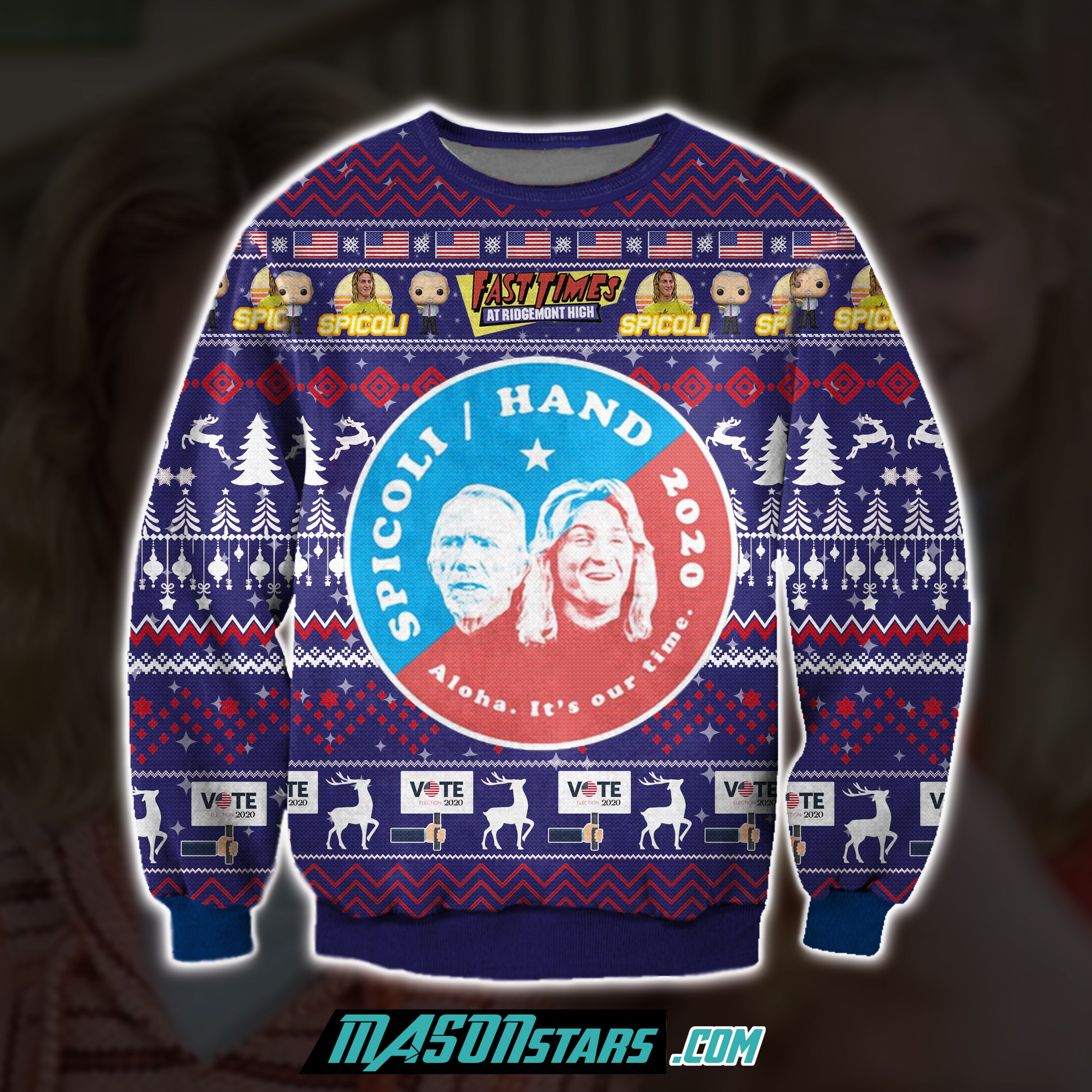 Spicoli 2020 Aloha It’S Our Time 3D Print Ugly Sweater