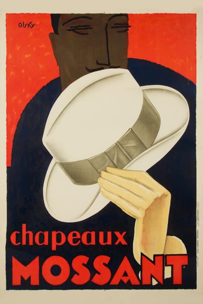 Chapeaux Mossant France C. 1928 - Vintage Poster - Poster Art Design