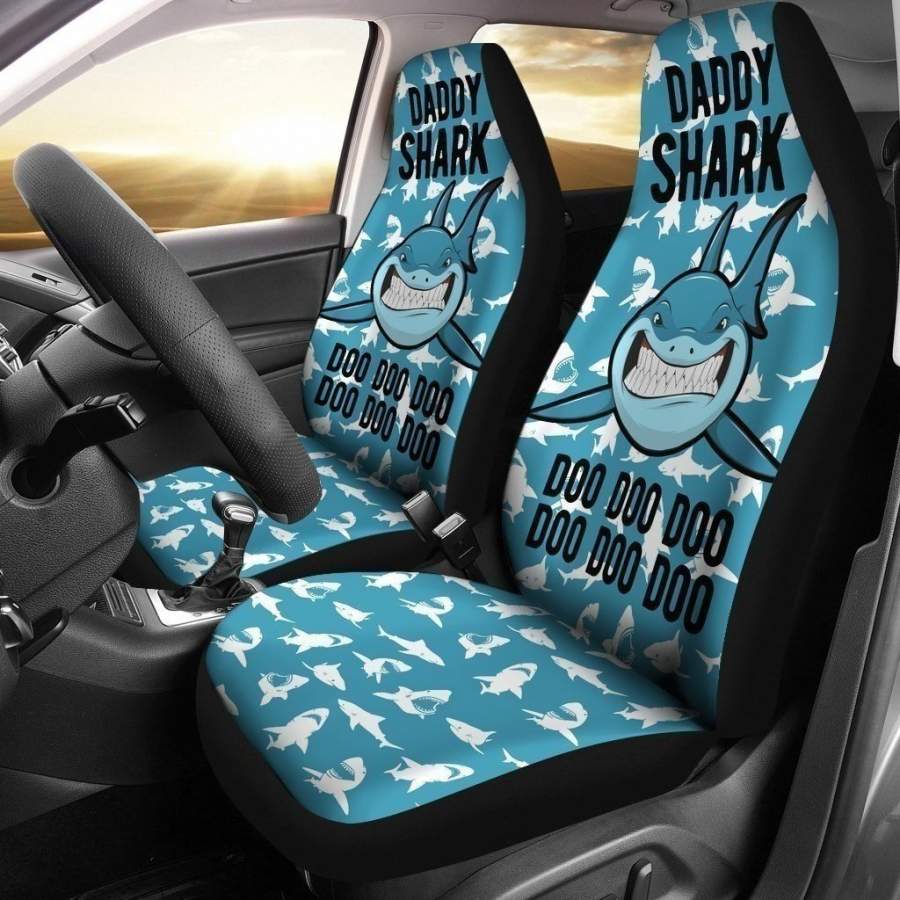 Daddy Shark Doo Doo Doo Car Seat Covers For Dad