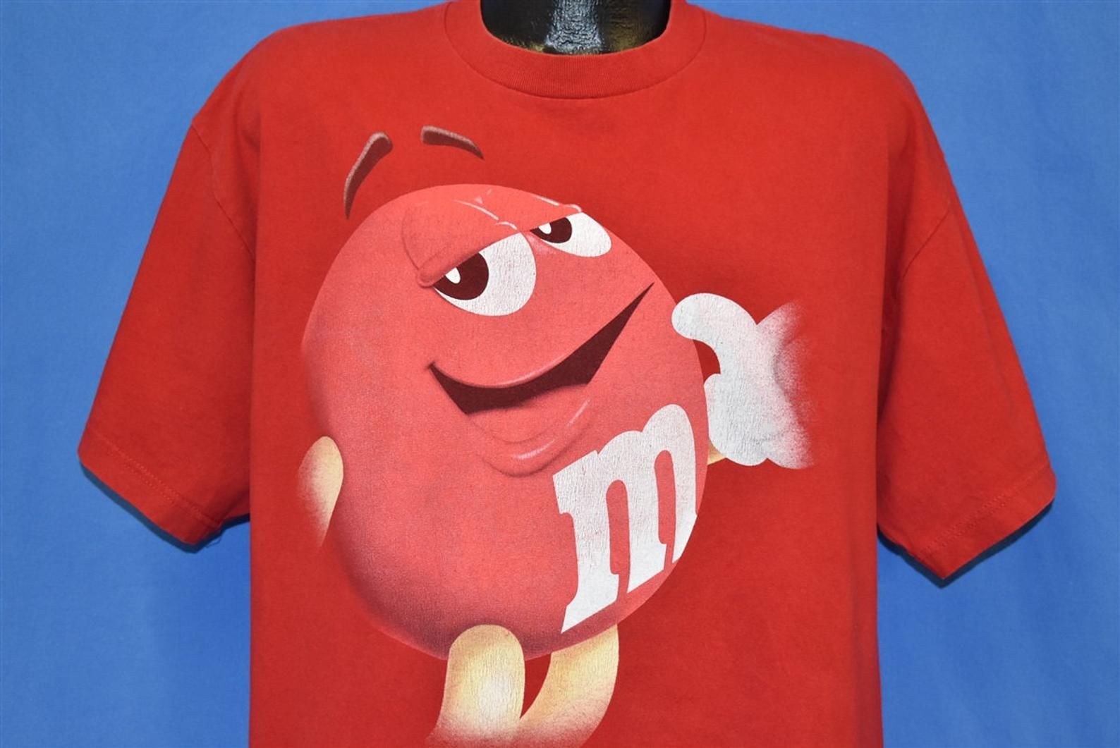 90S Red Mm Chocolate Candy Mascot Mars Funny T-Shirt Extra