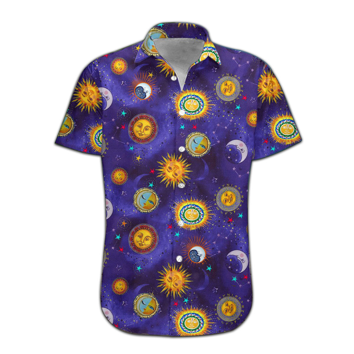 Gearhumans Sun And Moon Hippie Hawaiian Shirt Ha74960