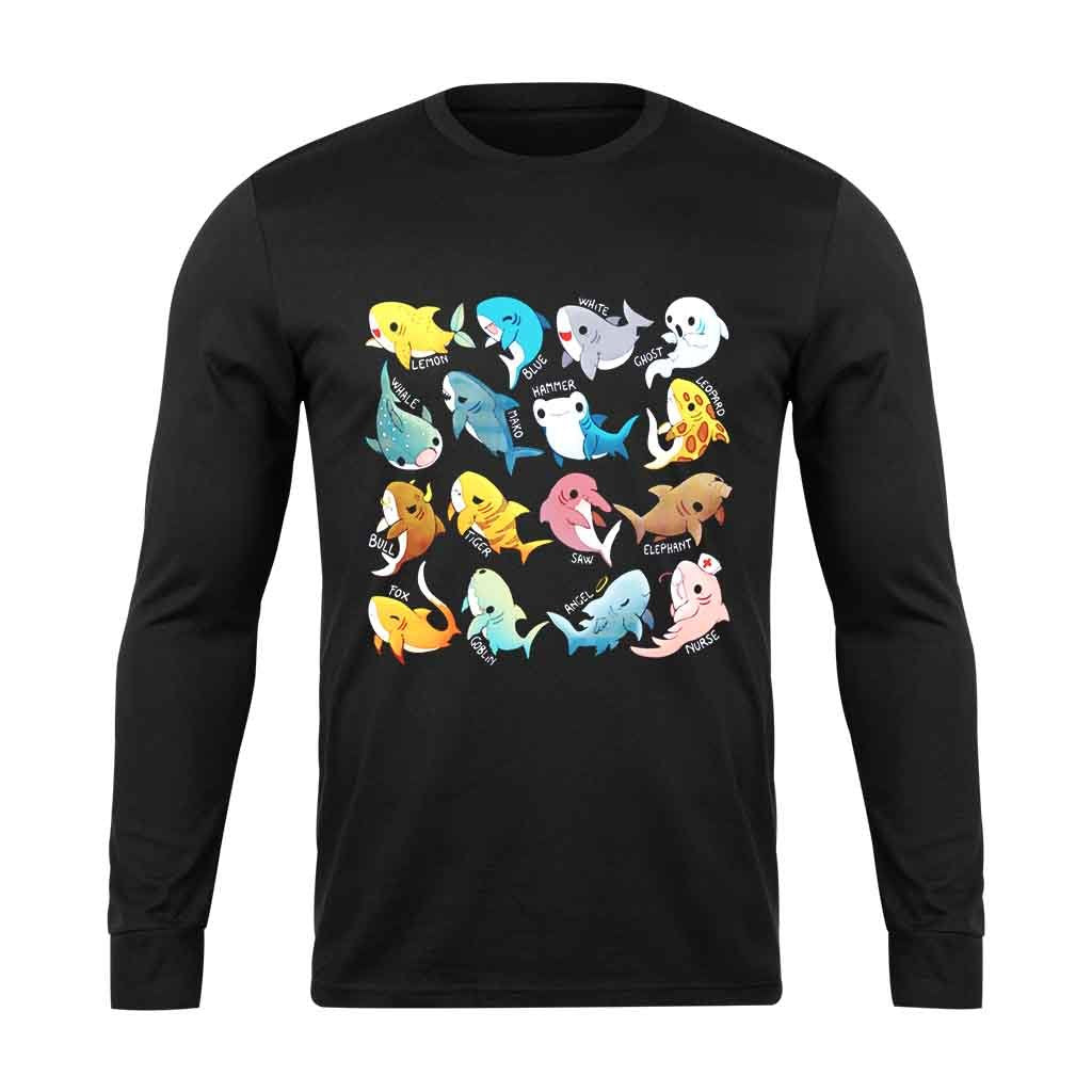 Types Of Sharks Long Sleeve T-Shirt