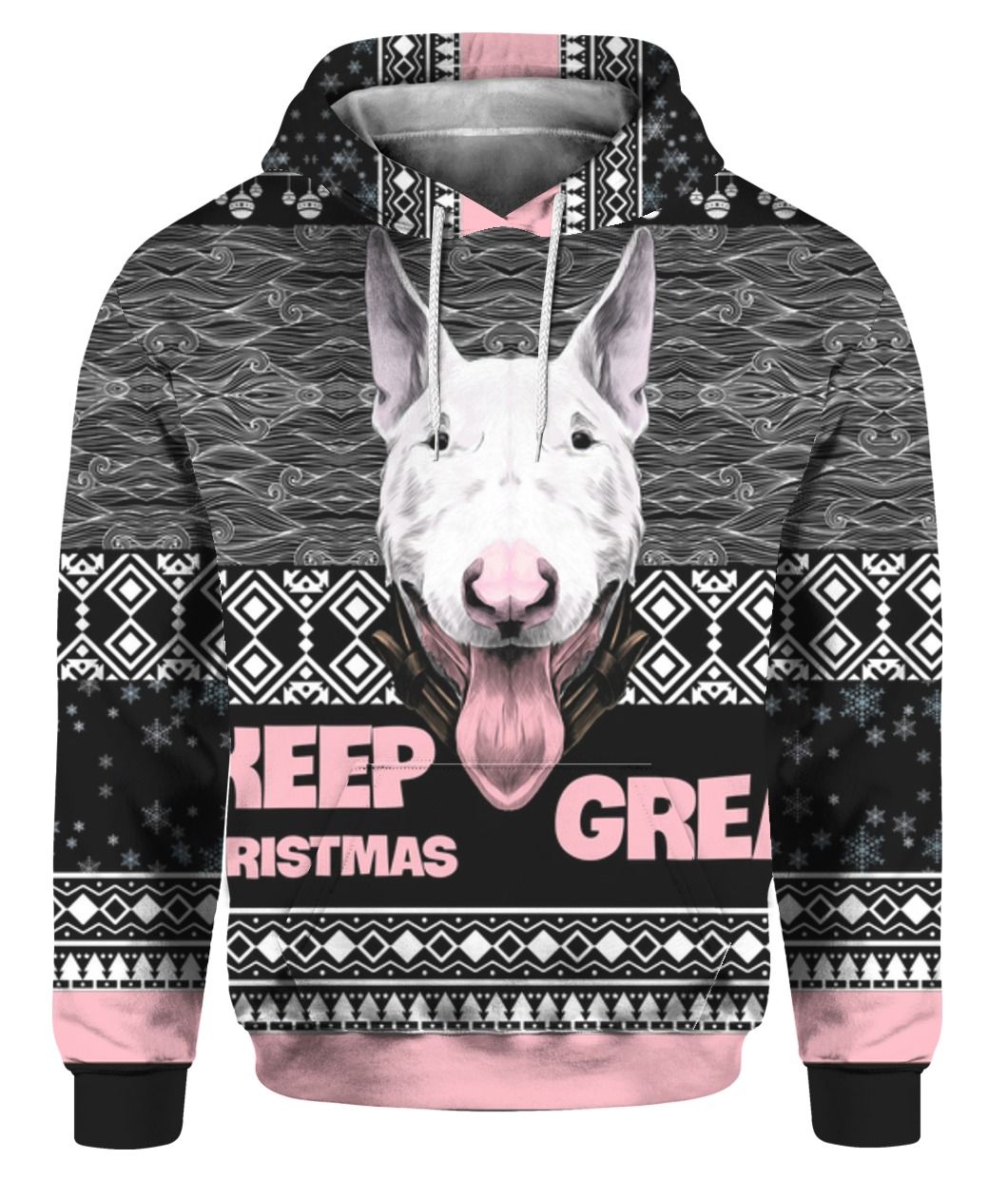 Bull Terrier Keep Christmas Great 3D Ugly Christmas Sweater