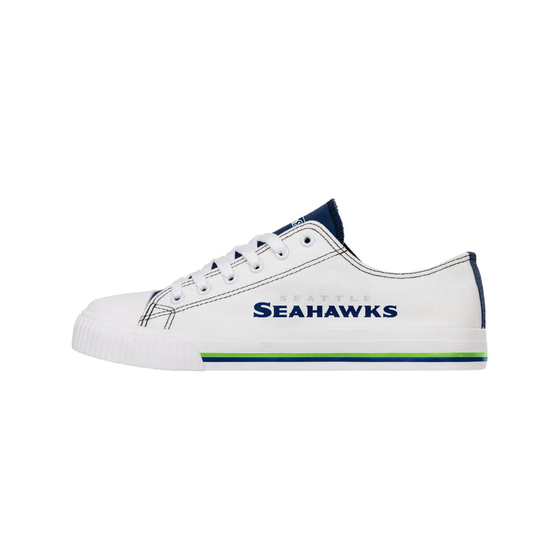 Seattle Seahawks NFL Mens Low Top White Canvas Shoes