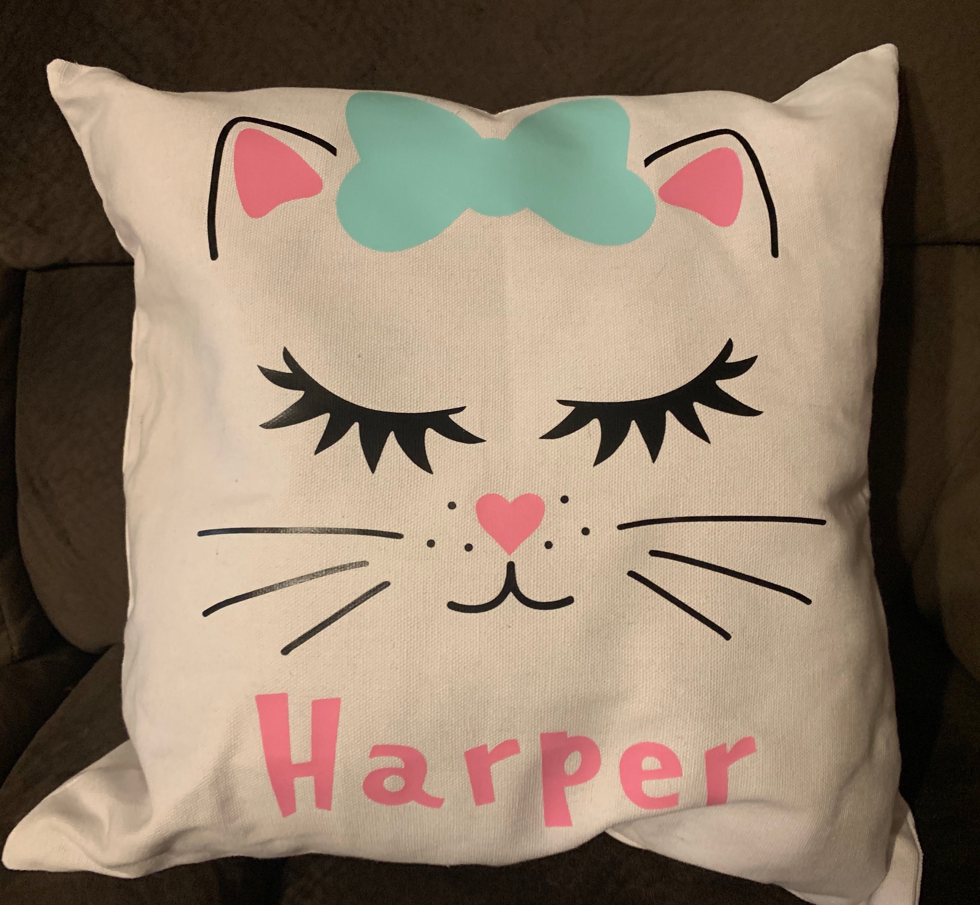 Kitten personalized Canvas pillow