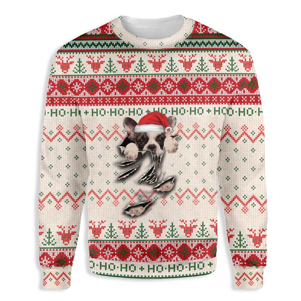 Ugly Christmas French Bulldog Scratch Ez12 1510 All Over Print Sweatshirt