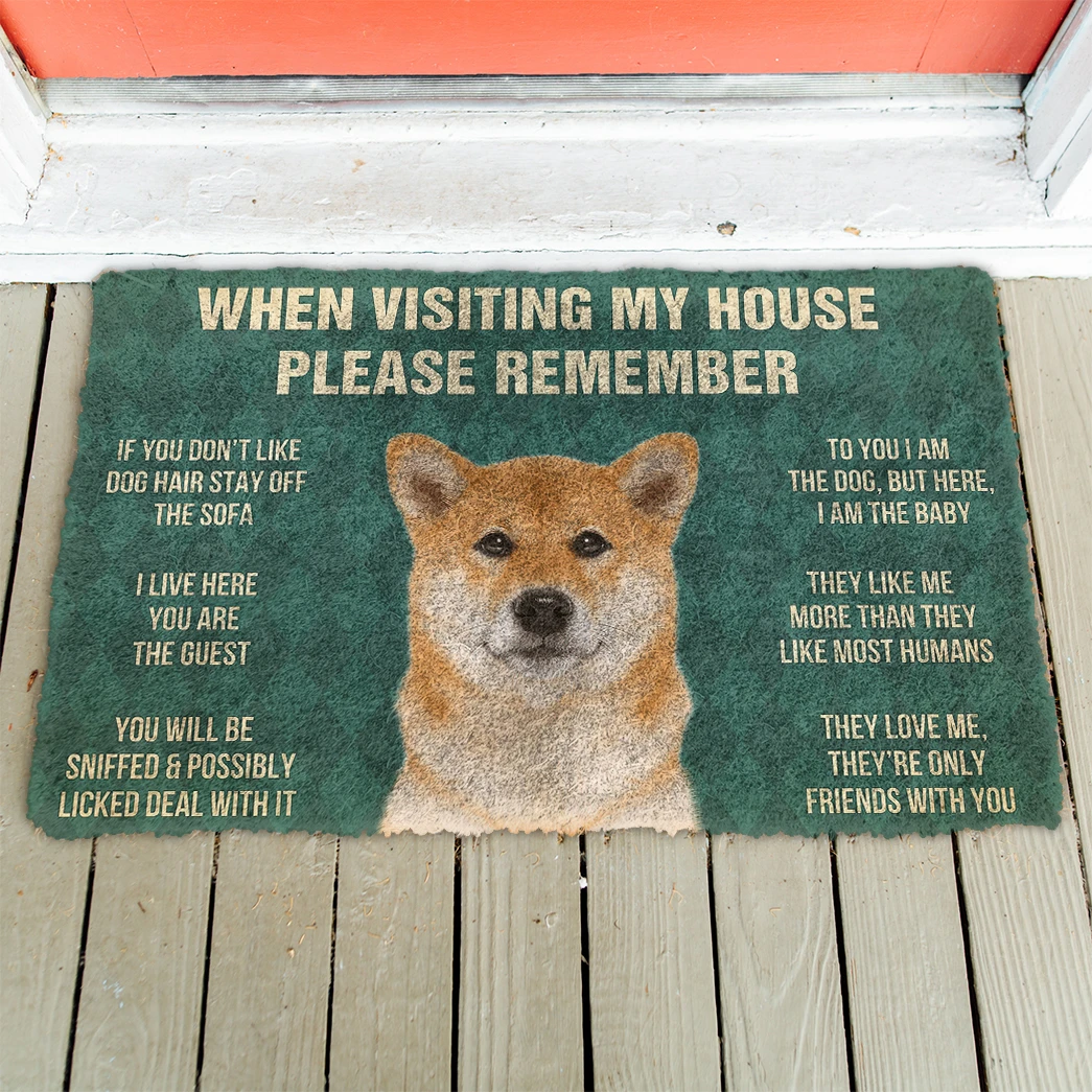 3D Please Remember Hokkaido Dogs House Rules Doormat