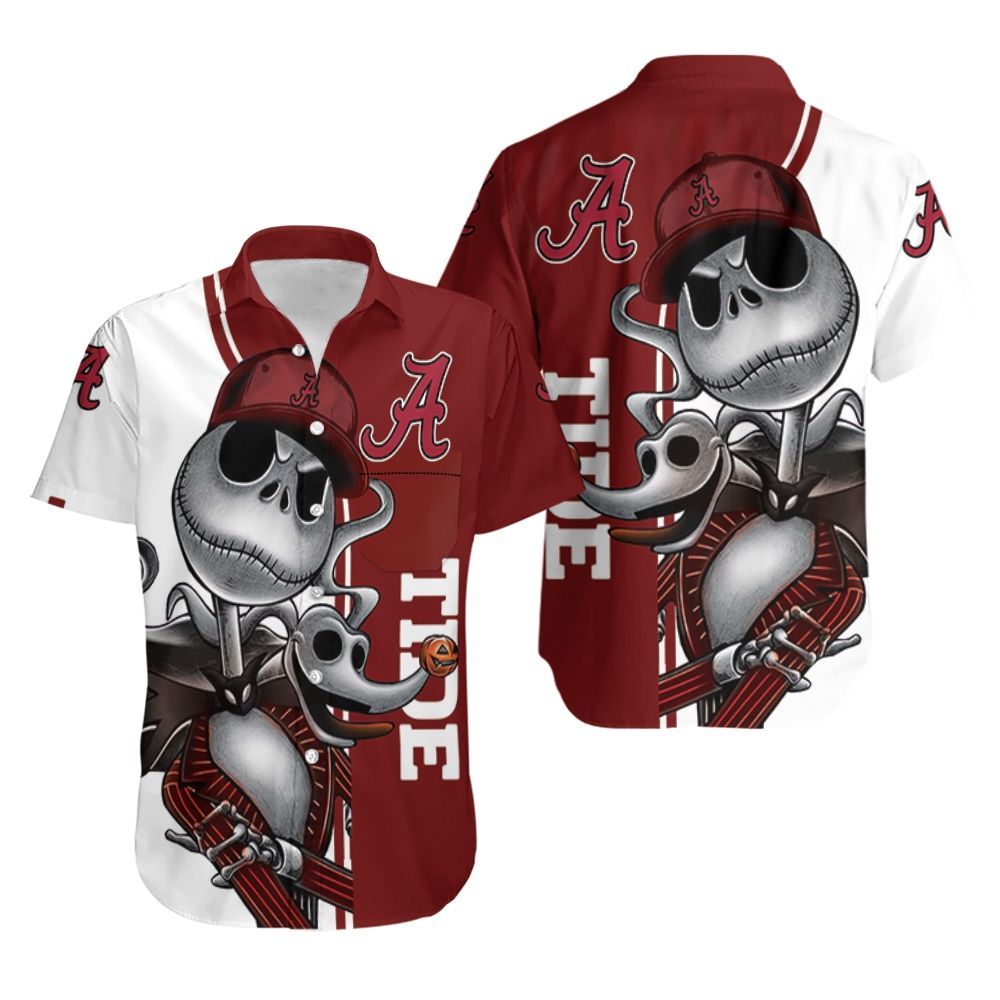 Alabama Crimson Tide Jack Skellington And Zero Hawaiian Shirt