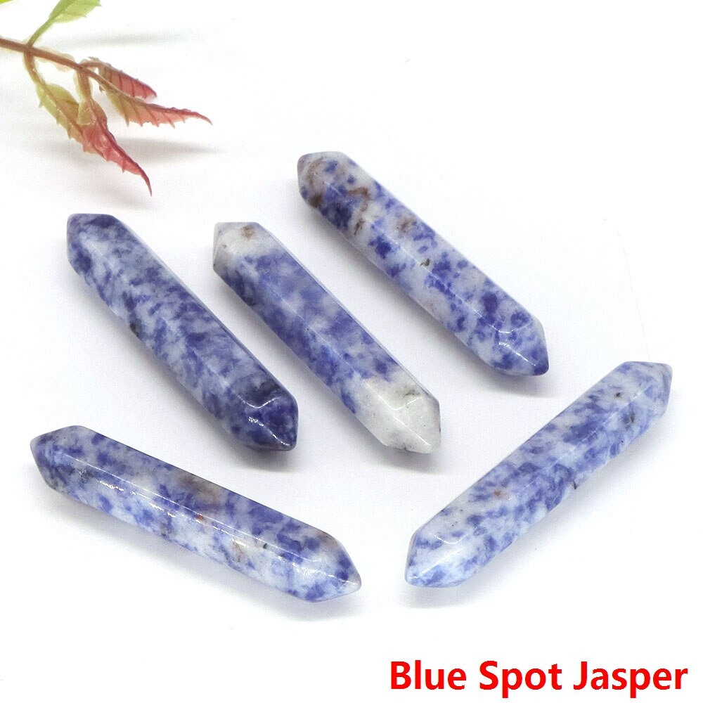 54x10mm Double-head Pointed Hexagonal Column Natural Stones Crystal Reiki Healing Ornament Crafts DIY Jewelry Pendants Wholesale alx