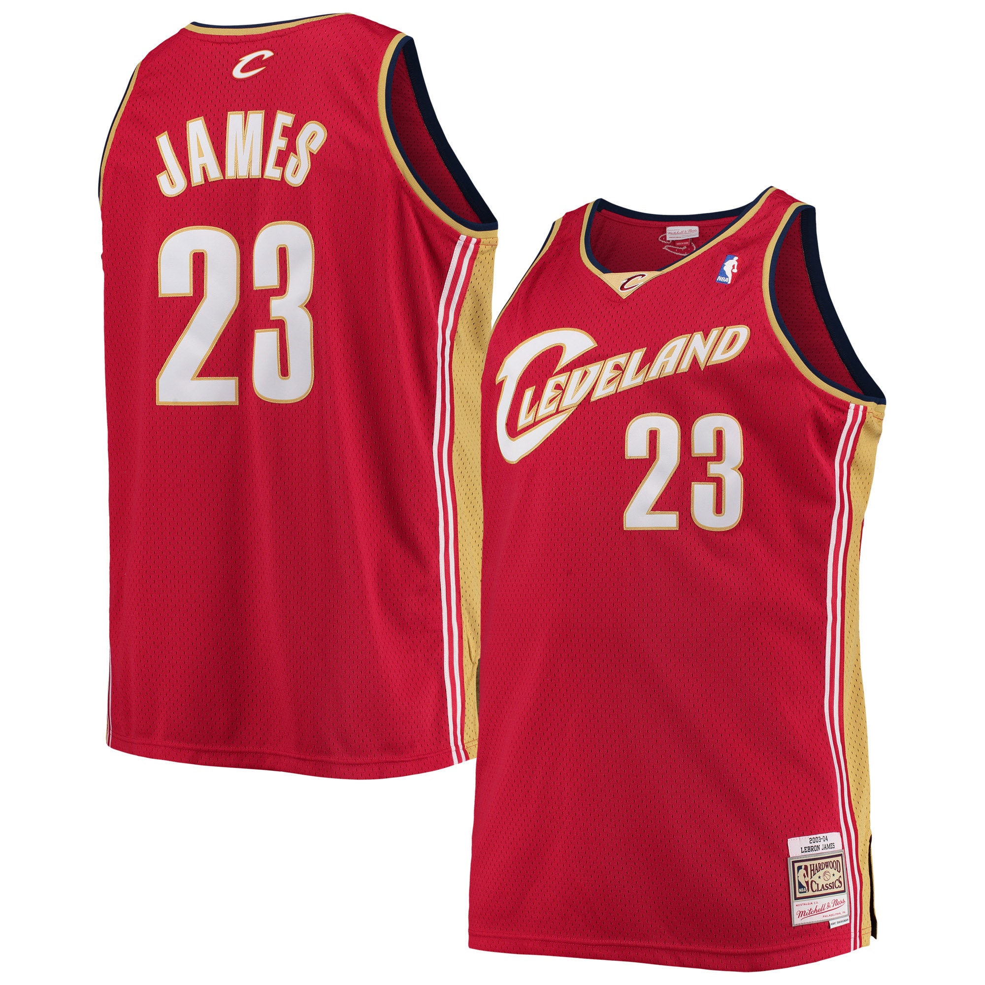 Men's Mitchell & Ness LeBron James Wine Cleveland Cavaliers Big & Tall Hardwood Classics Swingman Jersey