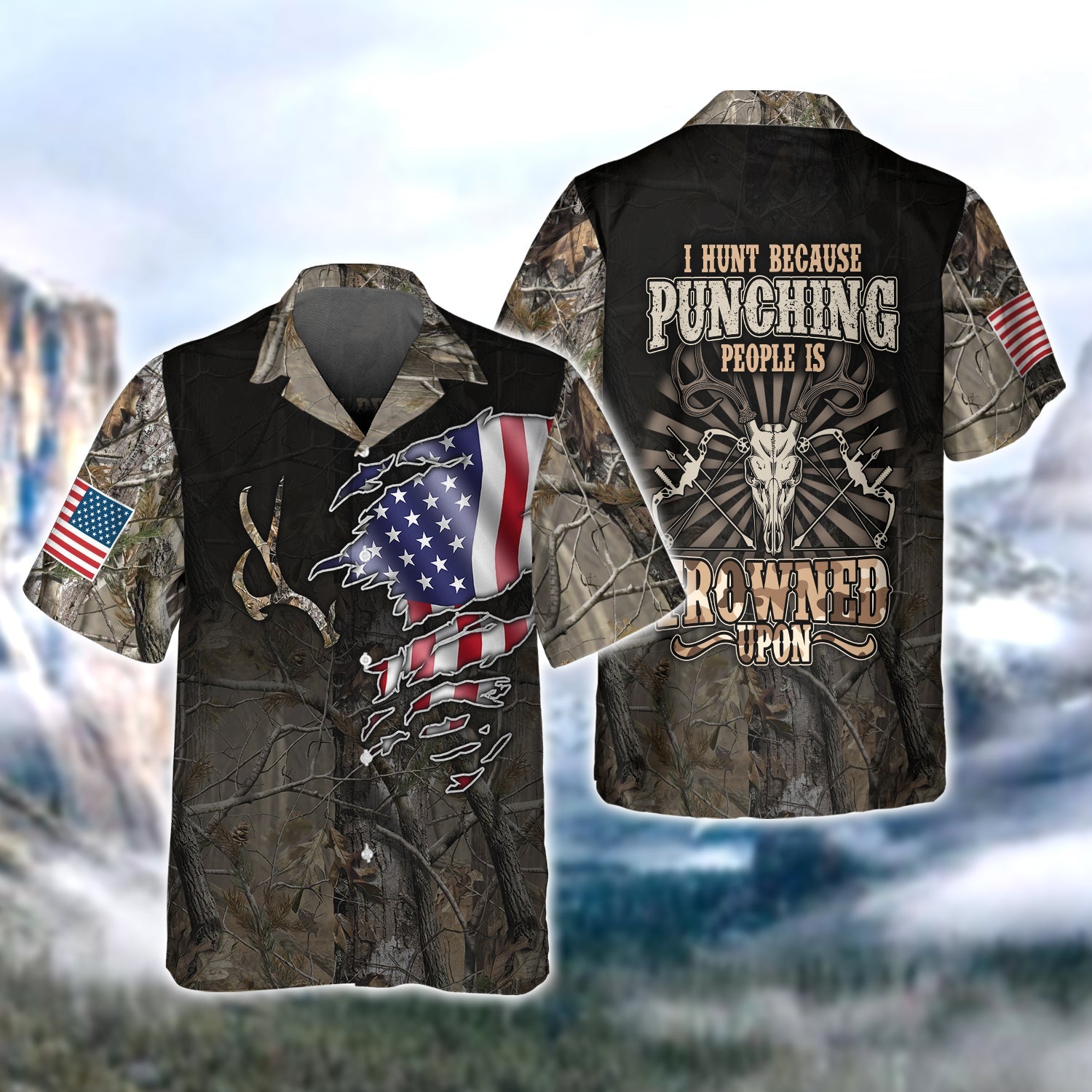 American Deer Hunter Hawaii Shirt I Hunt Because Punching People Is Gift For Ha110280