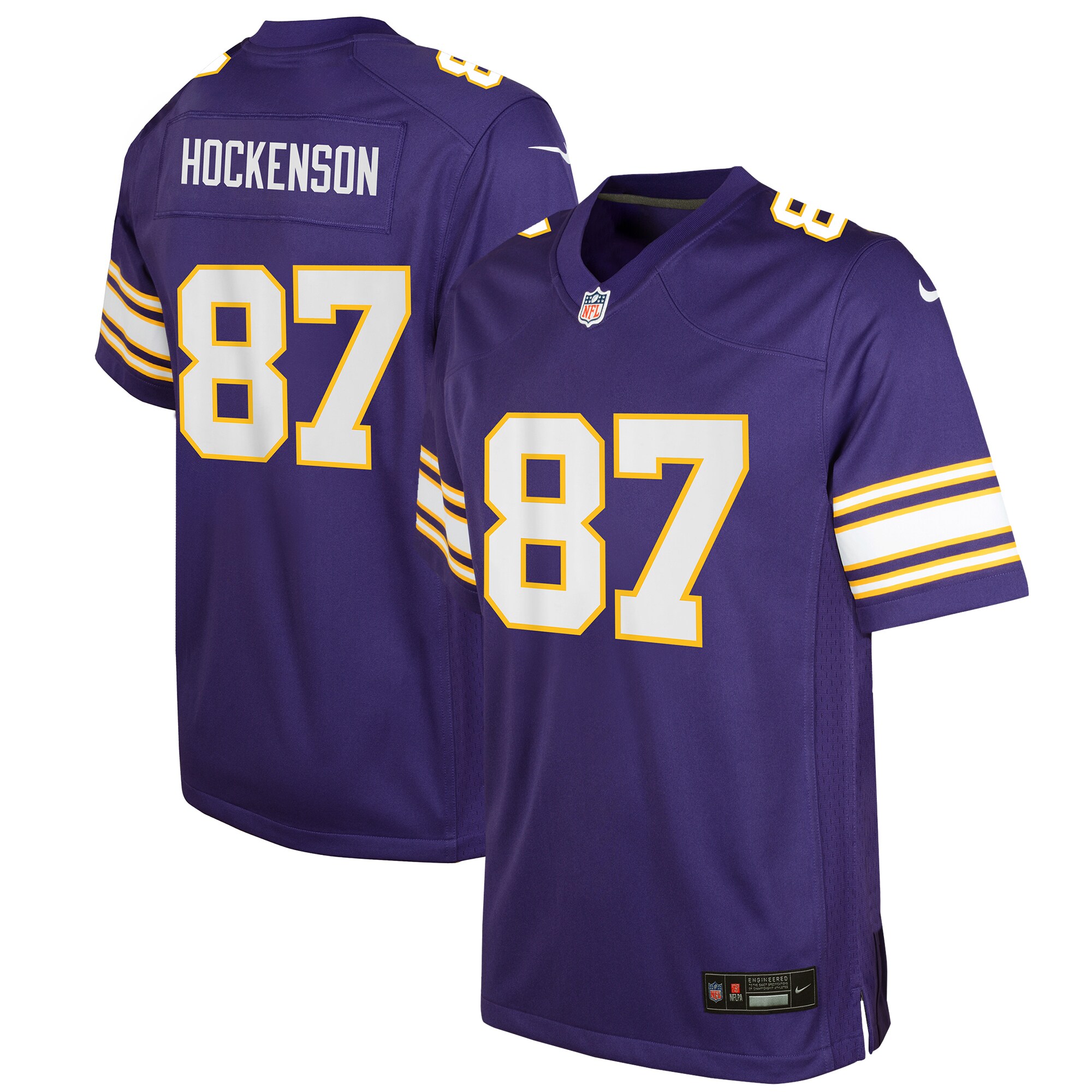 Youth Minnesota Vikings T.J. Hockenson Purple Game Jersey