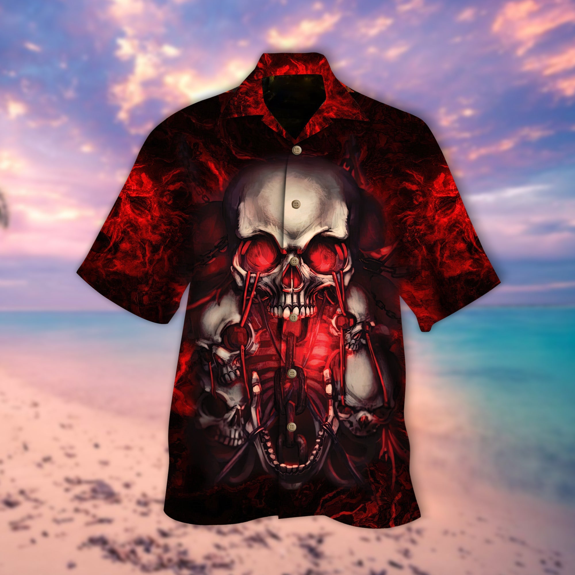 Red Thread Skull Hawaii Lover Hawaii Shirt For Men Women Ha105314