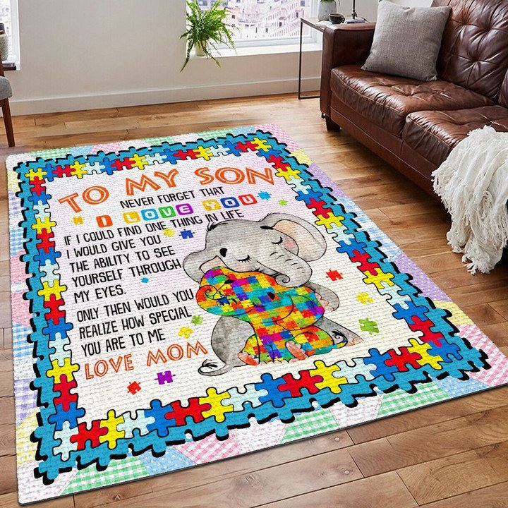 Autism Mom Printing Floor Mat Carpet, Autism Awareness Area Rug, Autism Lips Rug, Autism Printing Floor Mat Carpet, Autism Rug, Gifts For Autism