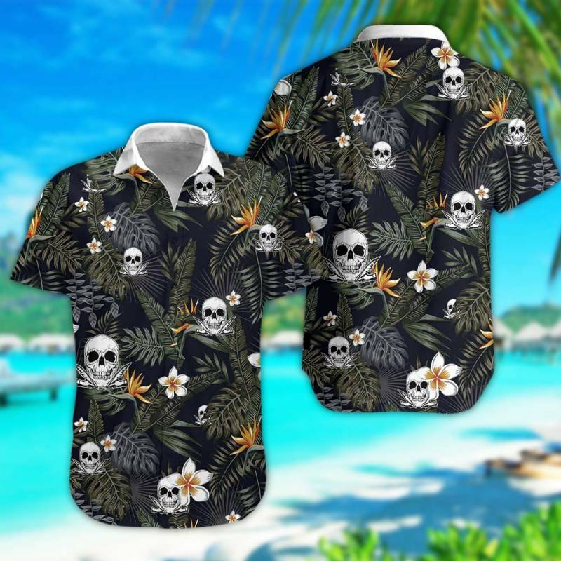 Author Floral Hawaiian Shirt in Black And Green Rub Personalization 3D Full Print Button Shirt